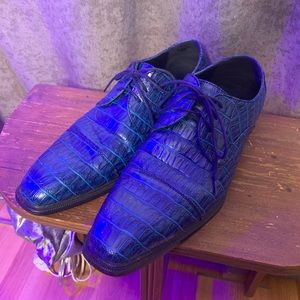 Men’s Blue Snakeskin Dress Shoes